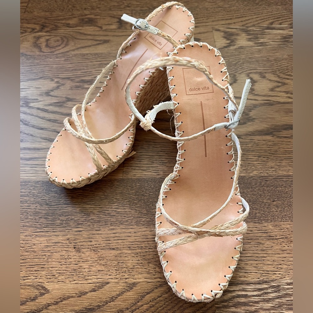 Dolce Vita Nadine Natural Raffia Wedge
